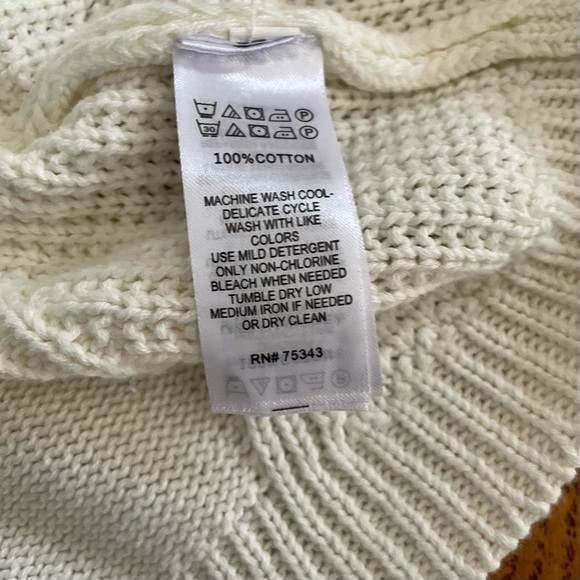 Rachel Zoe Ivory White Hooded Waffle Knit Sweater Women’s Size XS - Picture 3 of 4